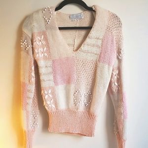 Nannell Vintage Pink Embroidered Sweater | Rare